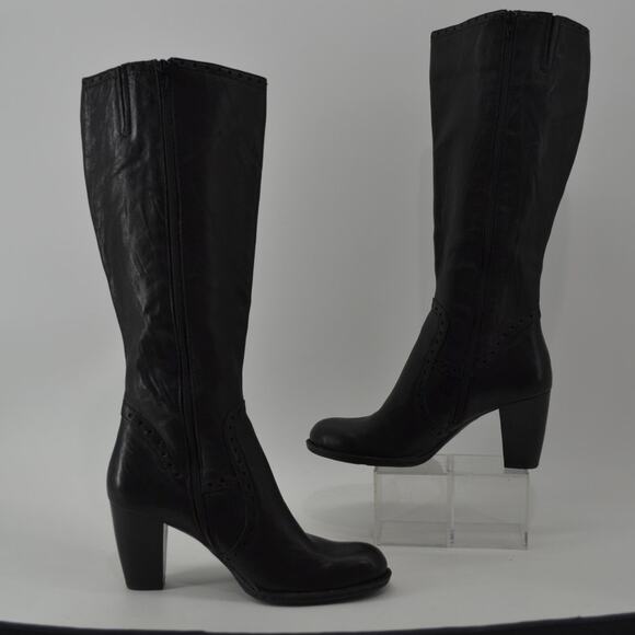 Born W31646 Tatiana Black Boots Leather Zip Women's Size 10 - Picture 3 of 15